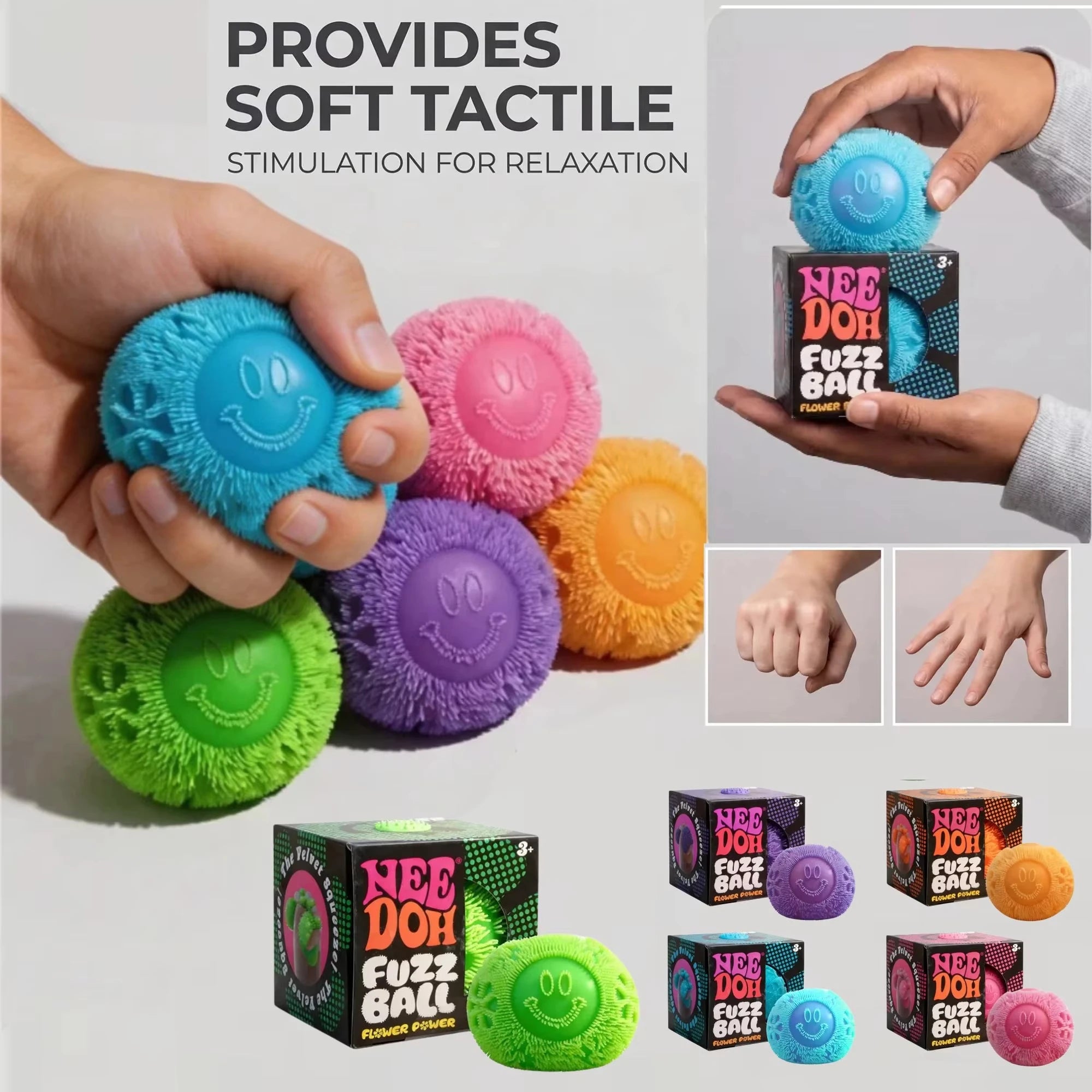 Needoh Fuzz Ball Stress Relief Toys 
